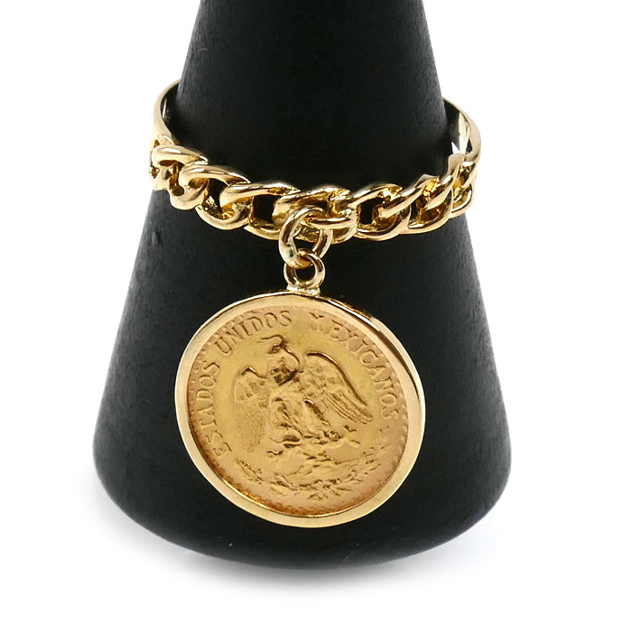 K21.6YG/K18YG メキシコ金貨 2ペソ リング・指輪 11.5号 3.4g レディース【中古】