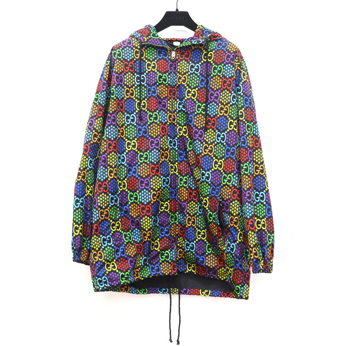 GUCCI グッチ サイケデリック ナイロンパーカー ナイロンジャケット マルチカラー 601712 ZADGN 48 メンズ【未使用】【買取品】