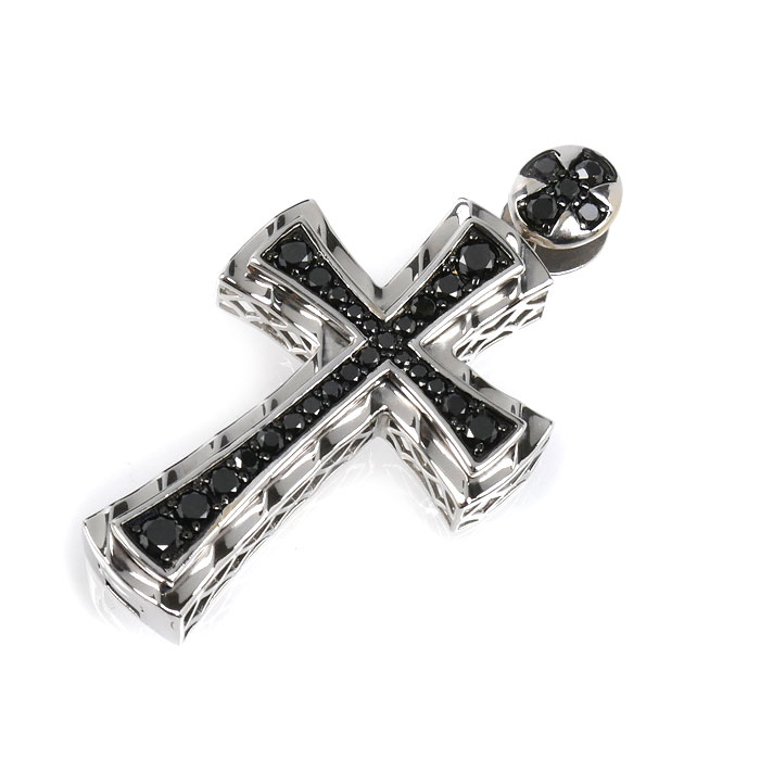 ゆきざき K18WG ホワイトゴールド YOBIKO ペンダントトップ W50109.12.9.67 ブラックダイヤモンド0.75ct 10.9g ユニセックス【中古】