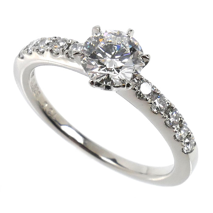 Pt900プラチナ リング・指輪 ダイヤモンド0.629ct/0.24ct 12号 4.2g レディース【中古】【美品】