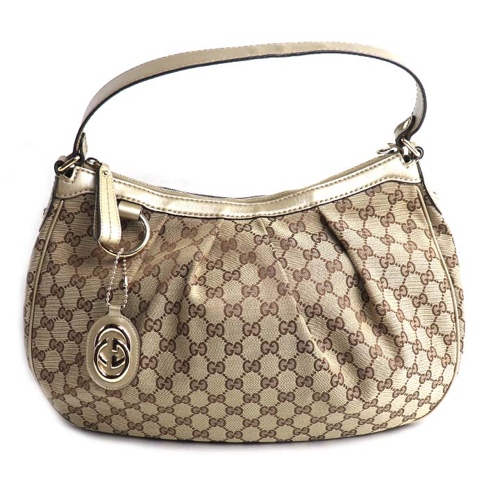 GUCCI グッチ GGキャンバス スーキー ショルダーバッグ ベージュ/ゴールド 232955 レディース【中古】