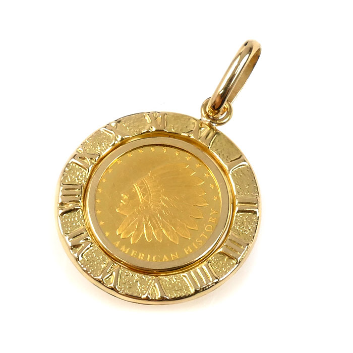 K24YG イエローゴールド K18YG イエローゴールド PAMP 1/25 OZ ペンダントトップ 2.8g ユニセックス【中古】