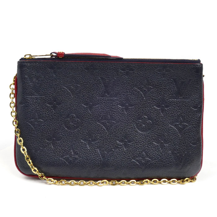 LOUIS VUITTON ルイ・ヴィトン ポシェット ドゥーブル ジップ ショルダーバッグ モノグラムアンプラント マリーヌルージュ/バイカラー M63916 レディース【中古】