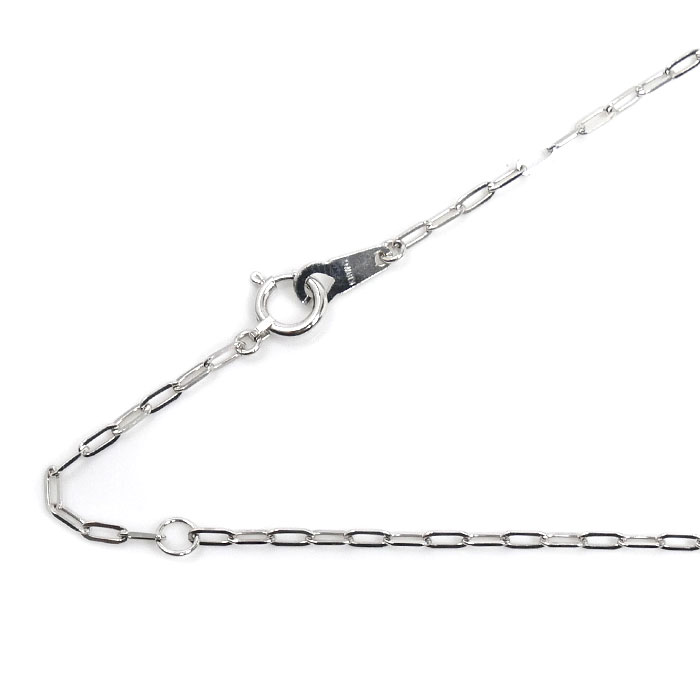 K18WG ホワイトゴールド ネックレス 小豆 2.5g 40cm レディース【中古】
