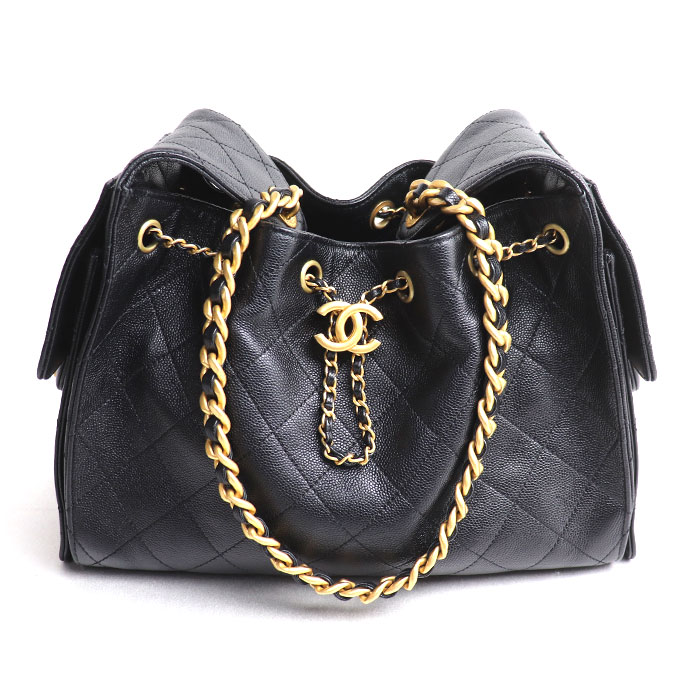 CHANEL シャネル CHANEL 25 スモール キャビアスキン ショルダーバッグ ブラック AS5293-B20304-94305 レディース【中古】【美品】