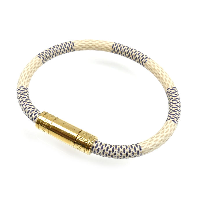 LOUIS VUITTON ルイ・ヴィトン ダミエアズールキャンバス ブラスレ キープイット ブレスレット M6607E レディース【中古】