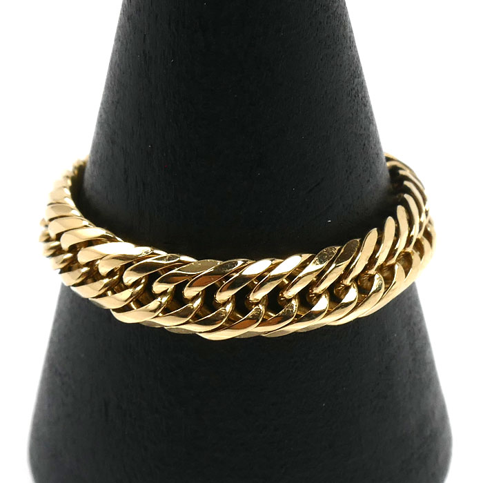 K18YG イエローゴールド 12面トリプル リング・指輪 16号 2.6g メンズ【中古】