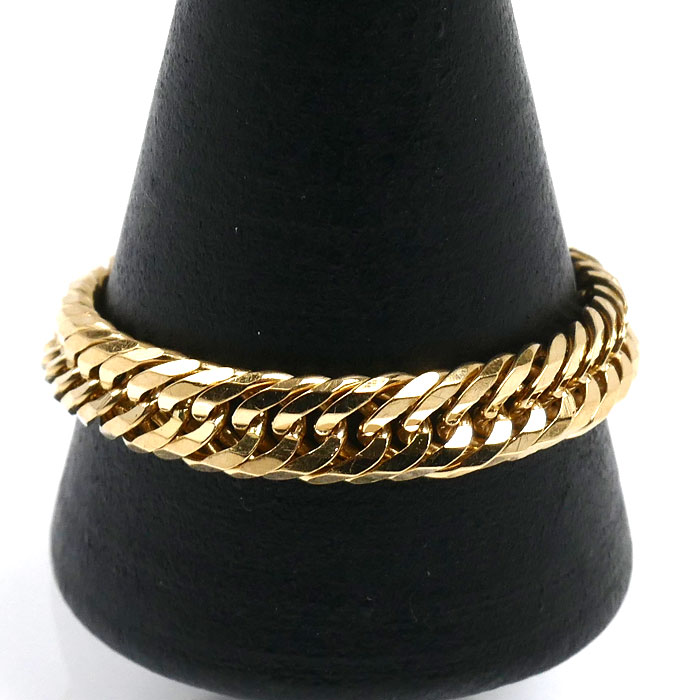 K18YG イエローゴールド 12面トリプル リング・指輪 23.5号 3.3g メンズ【中古】