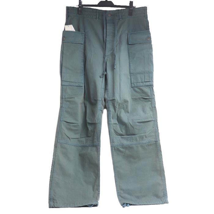 RRL ダブルアールエル ヘリンボーン ツイルカーゴ カーゴパンツ ブルー 782943794001 W33/L32 メンズ【中古】【美品】