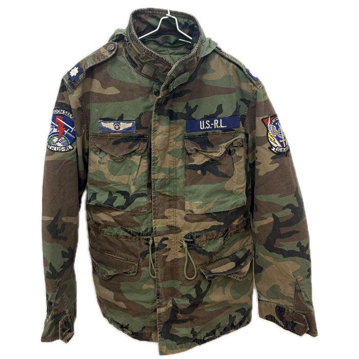 POLO RALPH LAUREN ポロ・ラルフローレン ダブルフェイス インナー ジャケット ミリタリージャケット カーキ 迷彩 710876604001 M メンズ【中古】