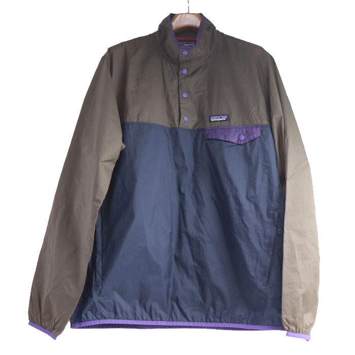 patagonia パタゴニア フーディニ スナップT プルオーバー ナイロンジャケット ブラウン/ネイビー 24150 M メンズ【中古】【美品】