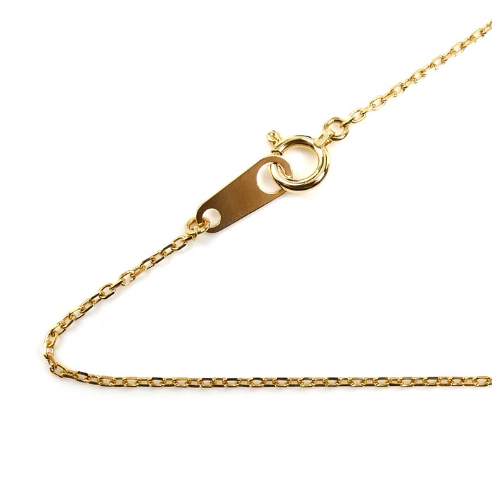 K18YG イエローゴールド ネックレス 小豆 1.4g 39cm レディース【中古】