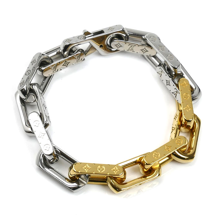 LOUIS VUITTON ルイ・ヴィトン GP メタル モノグラムチェーン ブレスレット M1555M  M 19.5cm メンズ【中古】