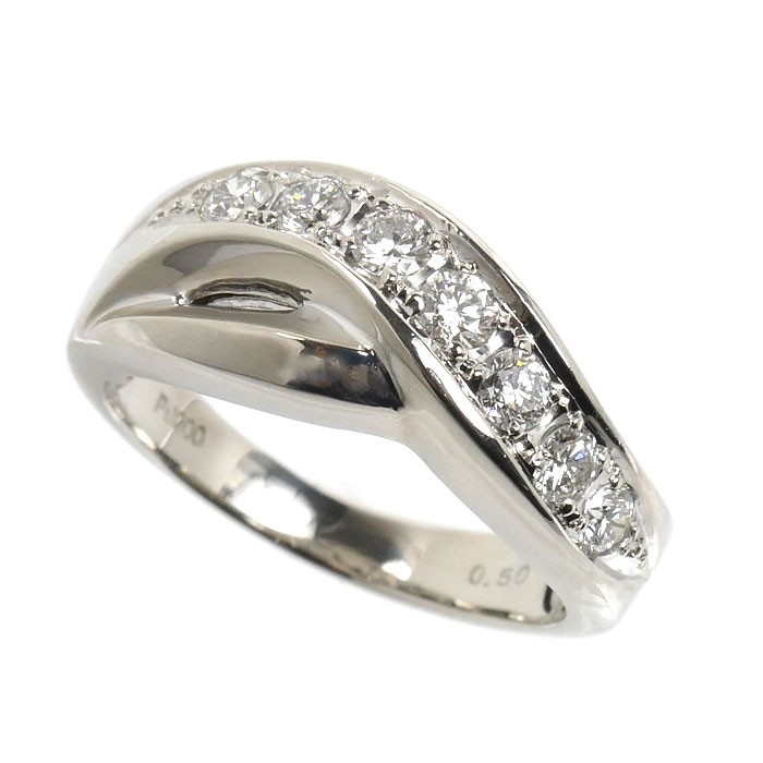 Pt1000プラチナ リング・指輪 ダイヤモンド0.50ct 13号 8.9g レディース【中古】【美品】