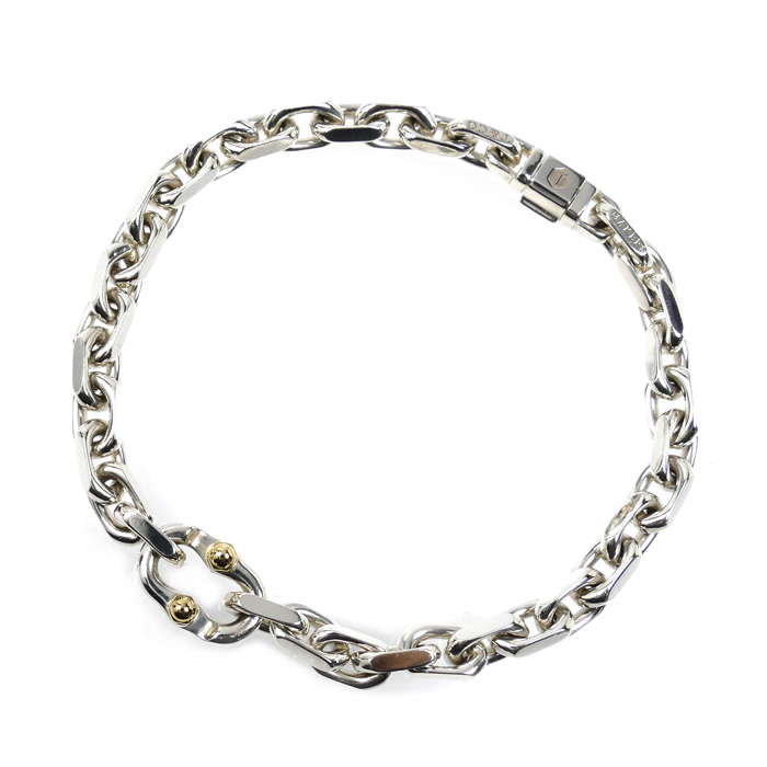 TIFFANY&Co. ティファニー SV925/K18YG 1837 メイカーズ ナロー ブレスレット 21.7g 20cm メンズ【中古】
