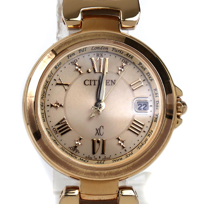CITIZEN シチズン XC エコドライブ 腕時計 ソーラー ピンクゴールド EC1032-54X/H246-T020291 電波ソーラー レディース【中古】