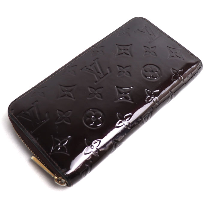 LOUIS VUITTON ルイ・ヴィトン ジッピーウォレット 長財布 ラウンドファスナー ヴェルニ アマラント M93522  レディース【中古】