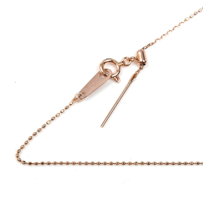 agete アガット K10PG ピンクゴールド スルーネックレス ネックレス 1.1g ～45cm レディース【中古】