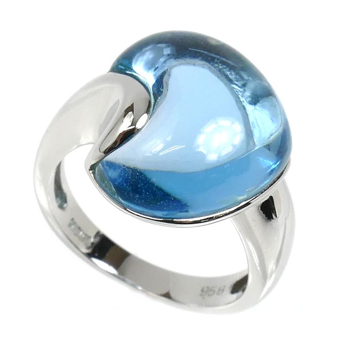 K18WG ホワイトゴールド リング・指輪 ブルートパーズ9.58ct 9号 6.5g レディース【中古】