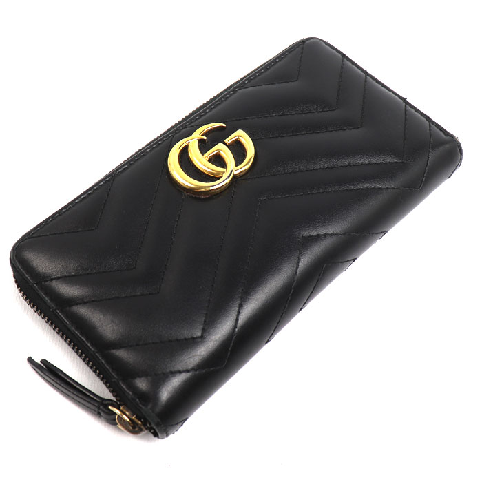GUCCI グッチ GGマーモント 長財布 ブラック 443123 DTD1T 1000 レディース【中古】