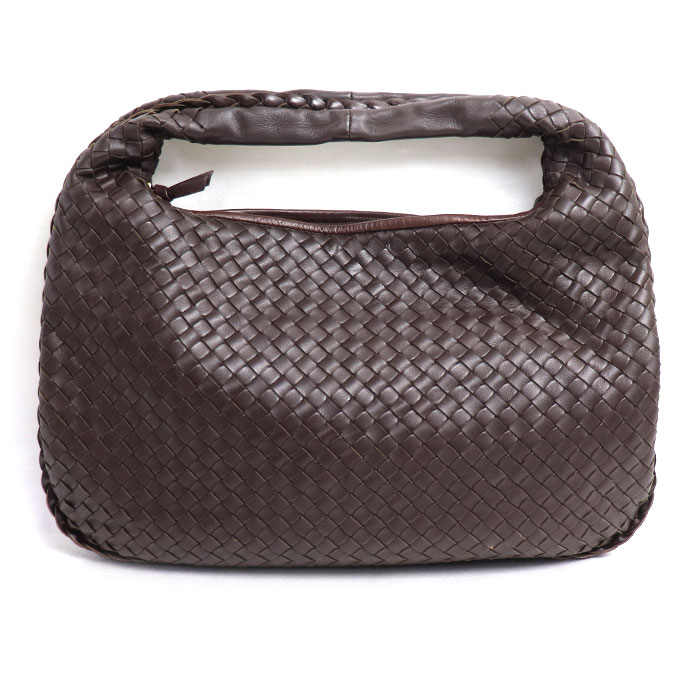BOTTEGAVENETA ボッテガヴェネタ イントレチャート セミショルダー ショルダーバッグ ブラウン 115653 レディース【中古】