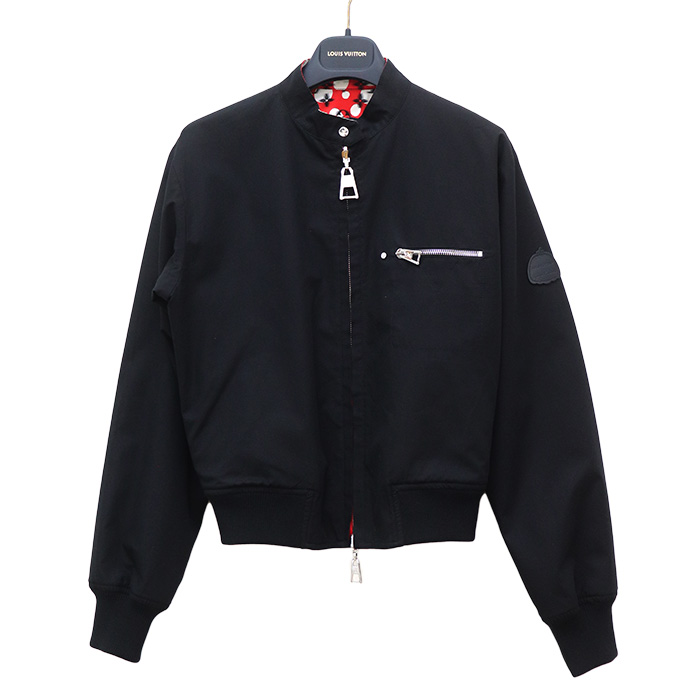 LOUIS VUITTON ルイ・ヴィトン ロゴ LV × YK リバーシブル ボンバージャケット インフィニティドット  ブルゾン ルージュヴィフ/ブラック 1AB7S6 34 レディース【中古】