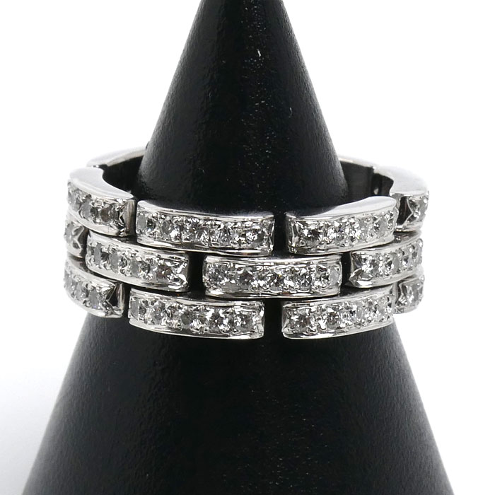 K18WG ホワイトゴールド リング・指輪 ダイヤモンド0.76ct 16号 9.1g ユニセックス【中古】【美品】