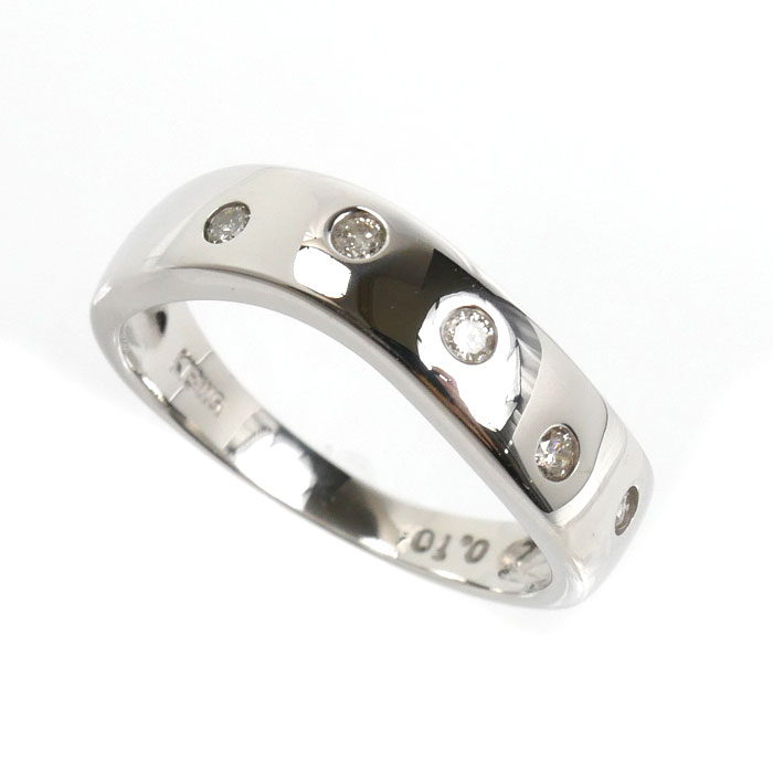 K18WG ホワイトゴールド リング・指輪 ダイヤモンド0.10ct 8号 2.3g レディース【中古】【美品】
