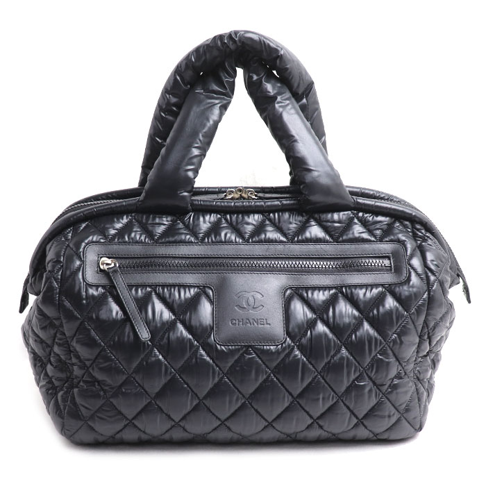 CHANEL シャネル ココ コクーン  ハンドバッグ ブラック ボストン レディース【中古】