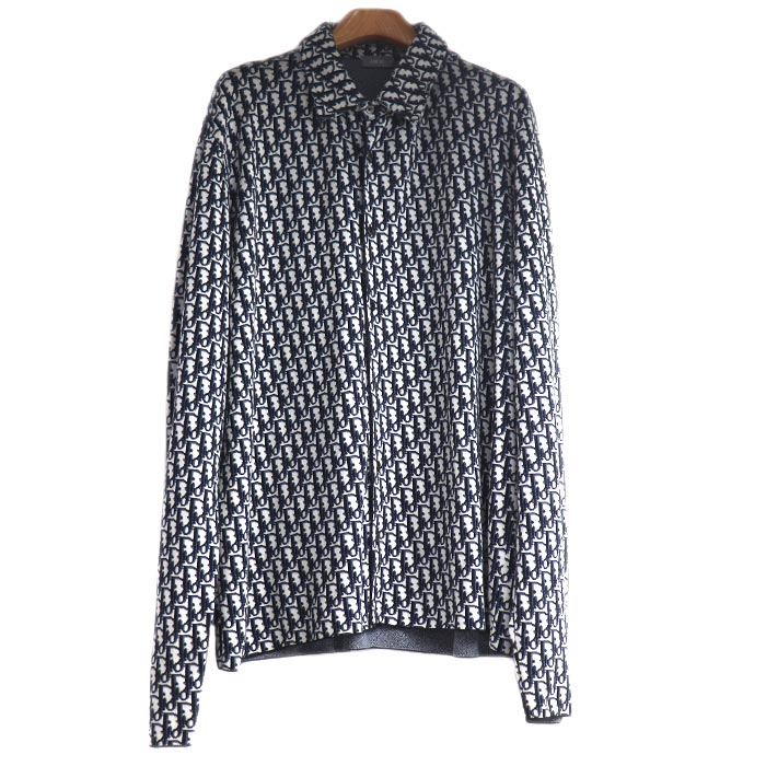 Dior ディオール オブリーク オーバーシャツ 長袖シャツ ネイビー グレー 023M550AT099 X3L メンズ【中古】