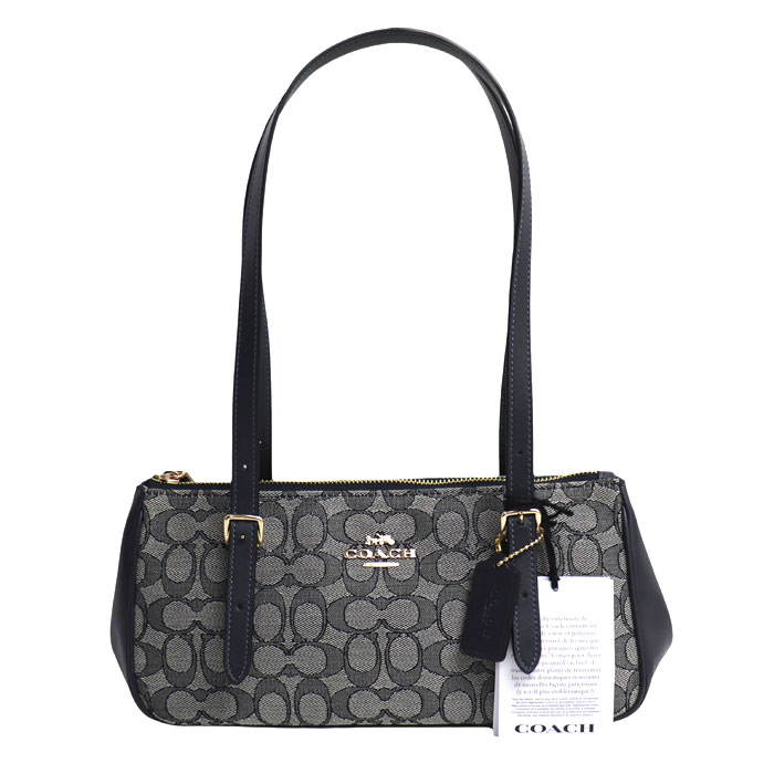 COACH コーチ アッシャー  ショルダーバッグ グレー/ネイビー CBJ03 IMX1X アウトレット レディース【中古】【美品】