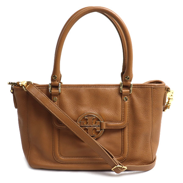 Tory Burch トリーバーチ アマンダ ミニ サッチェル 2Wayショルダーバッグ ブラウン 50009821 レディース【中古】