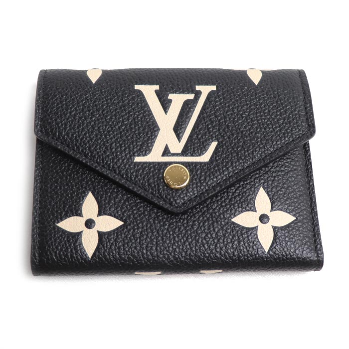 LOUIS VUITTON ルイ・ヴィトン ポルフォイユ ヴィクトリーヌ 三つ折り財布 バイカラー アンプラント ブラック M80968 レディース【未使用】【買取品】