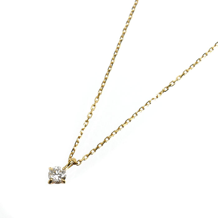 ete エテ K18YG イエローゴールド ブライト ネックレス 260838-660838 ダイヤモンド0.06ct 0.7g 40cm レディース【中古】