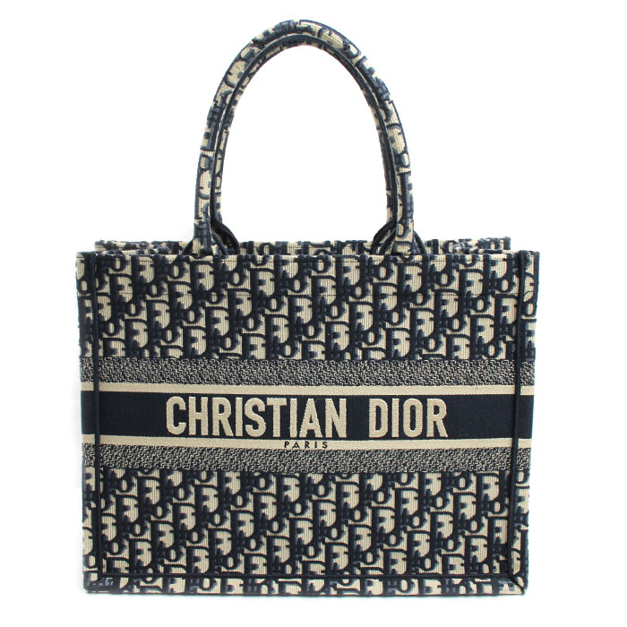 Dior ディオール オブリーク エンブロイダリー ブックトート ミディアム トートバッグ M1296ZRIW_M828 レディース【中古】
