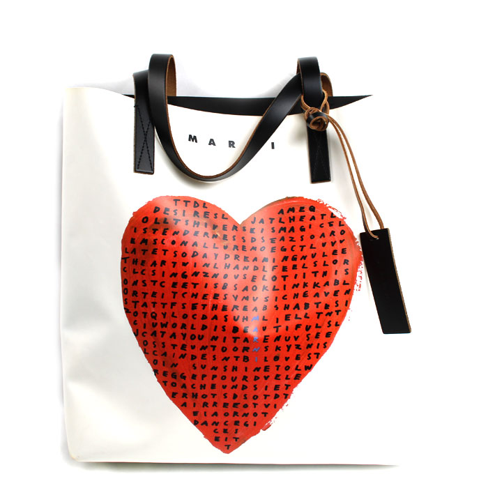 MARNI マルニ ワード サーチ ハートプリント  トートバッグ SHMPQ10A12 P5809 ZO617 レディース【中古】