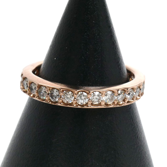 K18PG ピンクゴールド フルエタニティ リング・指輪 ダイヤモンド1.00ct 10号 3.2g レディース【中古】【美品】