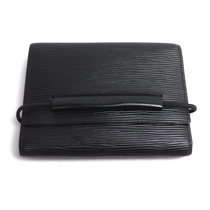 LOUIS VUITTON ルイ・ヴィトン ポルトフォイユ エラスティック 二つ折り財布 エピ ノワール M6346B レディース【中古】