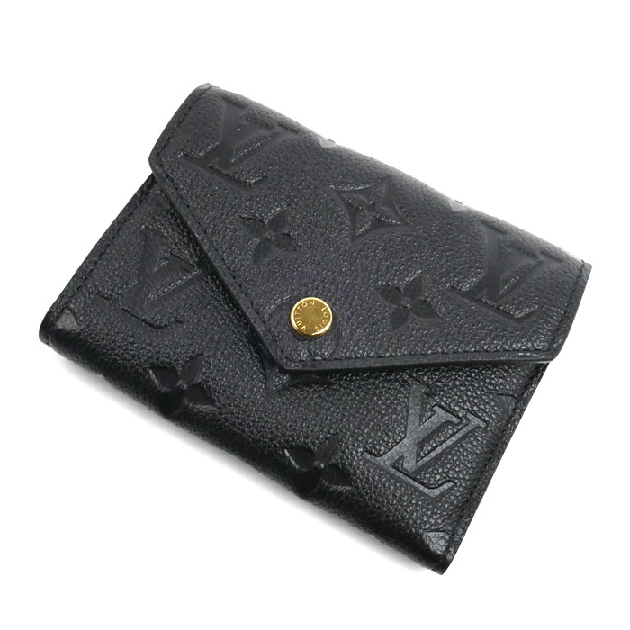 LOUIS VUITTON ルイ・ヴィトン ポルトフォイユヴィクトリーヌ 三つ折り財布 アンプラント ノワール M64060 IC レディース【中古】【美品】
