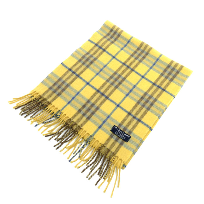 BURBERRY バーバリー LONDON ノバチェック  マフラー イエロー レディース【中古】