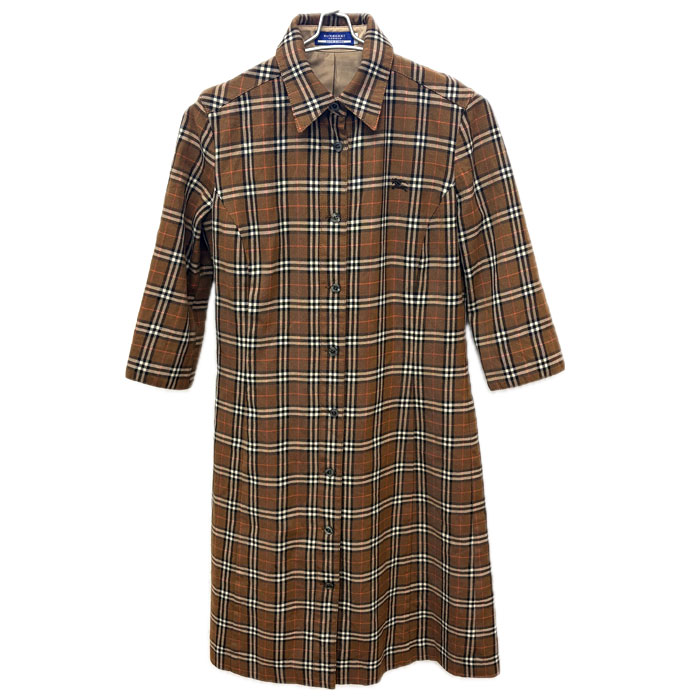 BURBERRY バーバリー BLUE LABEL ノバチェック  ワンピース ブラウン FMF54-536 38 レディース【中古】