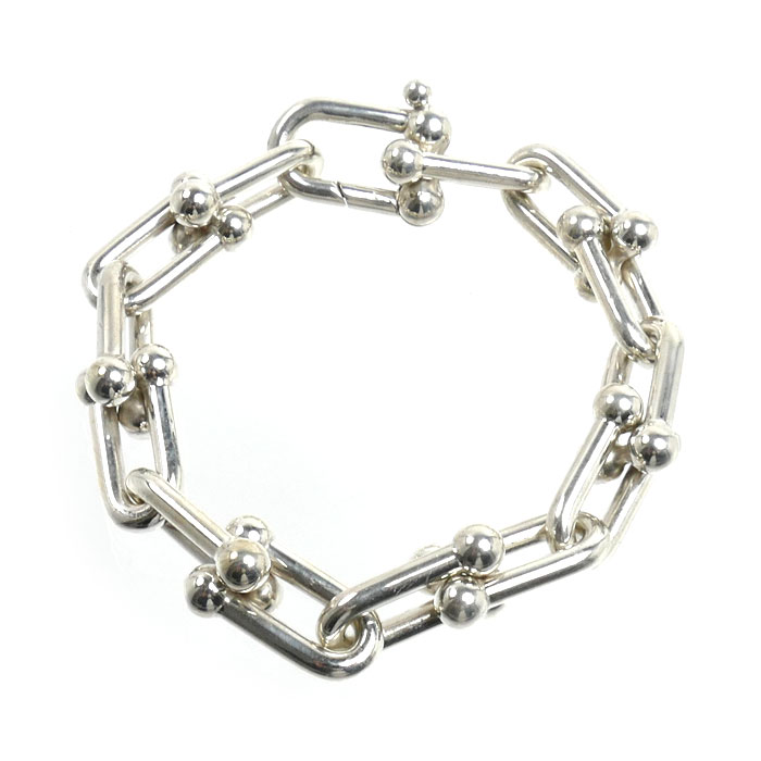 TIFFANY&Co. ティファニー シルバー925 ラージリンク ハードウェア  ブレスレット 60153091 63.3g ミディアム ユニセックス【中古】
