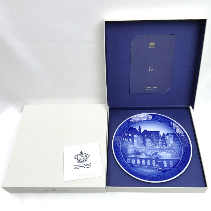 Royal Copenhagen ロイヤルコペンハーゲン 2026 イヤープレート The Marble Bridge 皿 ブルー 1901126(1080363) クリスマスプレート【未使用】【買取品】