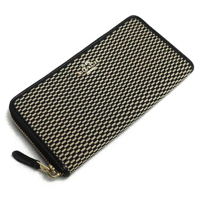 COACH コーチ レガシー ジャガード 長財布 ラウンドファスナー F13677 IMD1I レディース【中古】【美品】