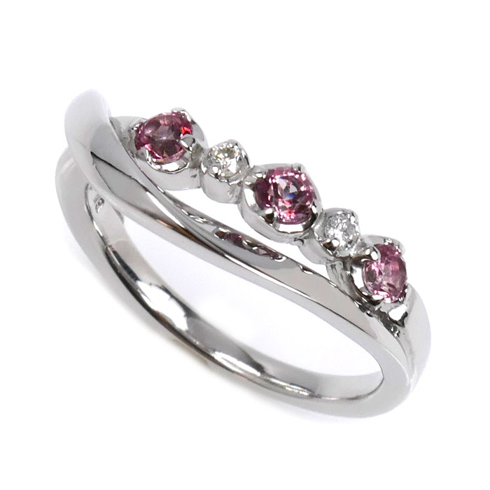 4℃ ヨンドシー K18WG ホワイトゴールド リング・指輪 ダイヤモンド 8号 3.8g レディース【中古】【美品】