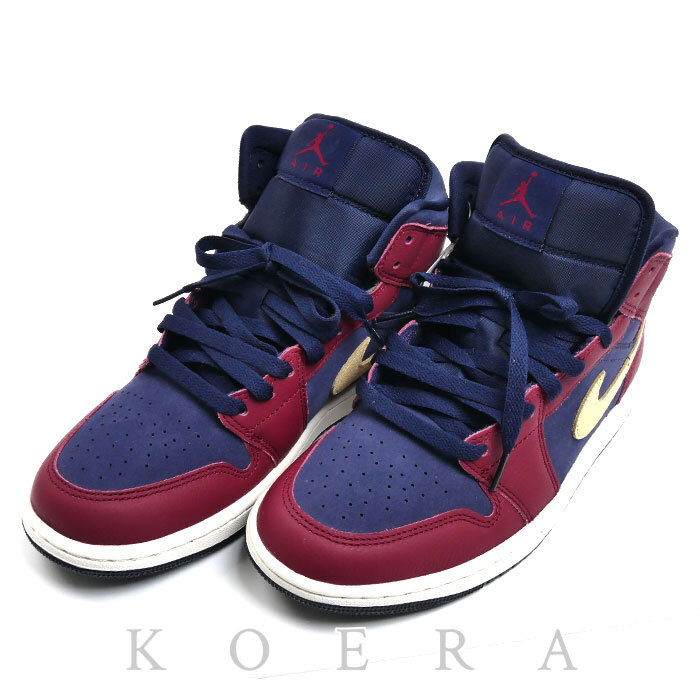 NIKE ナイキ エアジョーダン 1 MID SE スニーカー チームレッド/オブシディアン/ペールバニラ IO7449-600 27ｃｍ メンズ【未使用】【買取品】