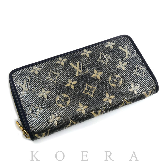LOUIS VUITTON ルイ・ヴィトン ジッピーウォレット 長財布 ラウンドファスナー モノグラムジャガード シルバー×ネイビー M82468 レディース【中古】