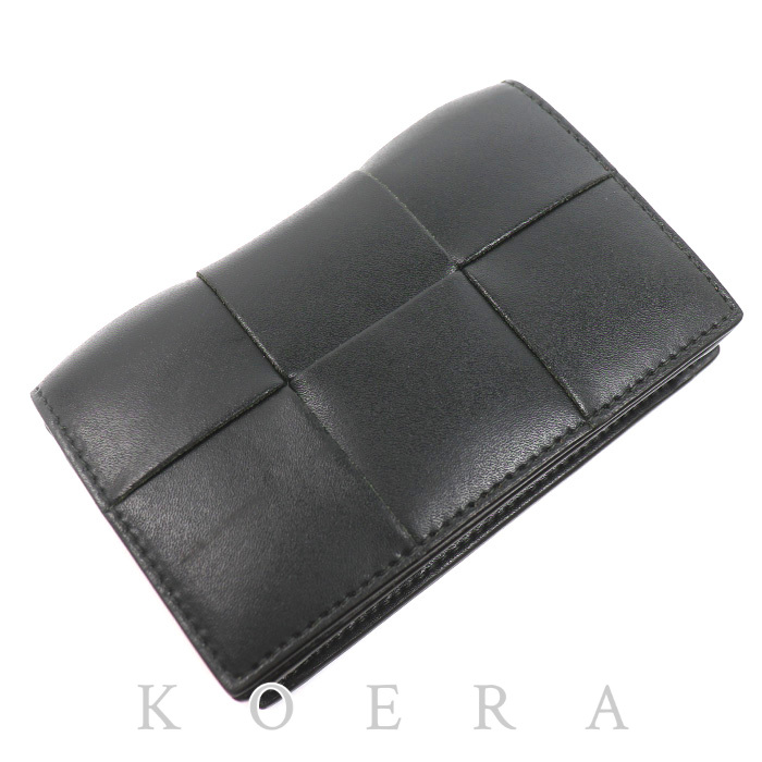 BOTTEGAVENETA ボッテガヴェネタ カセット ビジネス カードケース ダークグリーン/オレンジ 814653 V5FD1 2080 IC メンズ【中古】