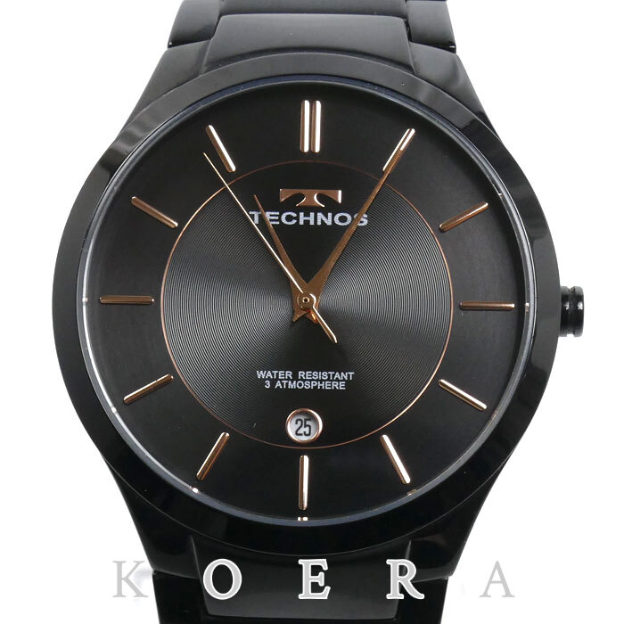 TECHNOS テクノス 腕時計 電池式 ブラック T9C14BB メンズ【中古】