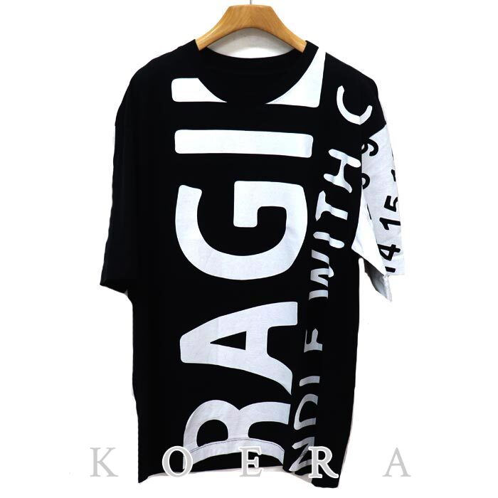MAISON MARGIELA メゾンマルジェラ ビッグ ナンバリング ロゴ  半袖Ｔシャツ ブラック S50GC0562 S22816 44 メンズ【中古】